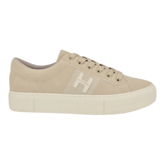 Tommy Hilfiger Women's Aconia Lace Up Sneakers Ivory Size 8 - Picture 2 of 5